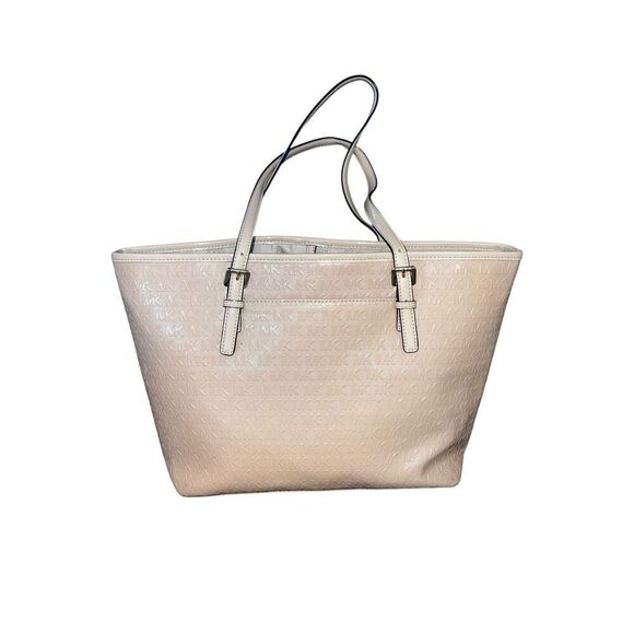 Michael Kors Jet Set Travel Small Leather Carryall Tote Bag blush tan - Picture 3 of 9